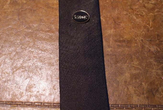Brough Superior Schwarze Seiden Krawatte mit Anstecknadel