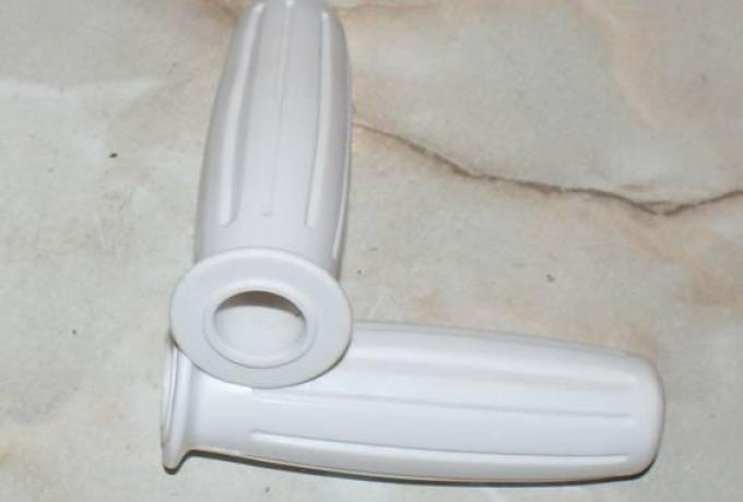 BSA A65/Triumph T120 (1966) Handlebar Rubbers white Amal patern. 366/011, 1" + 7/8" x 120mm /Pair