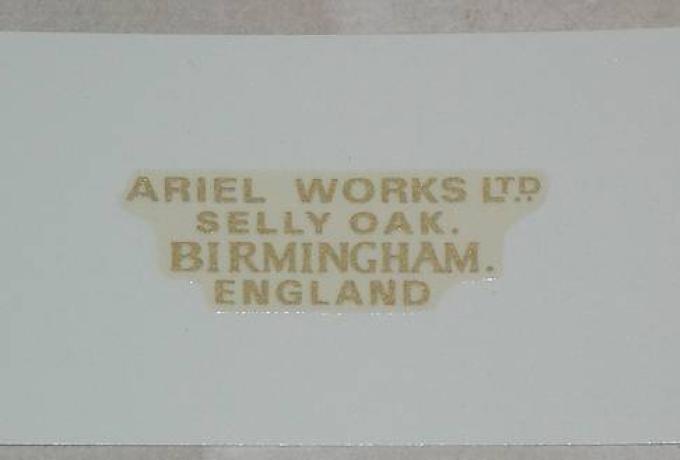 Ariel Works Ltd. Gold Transfer 1926/32