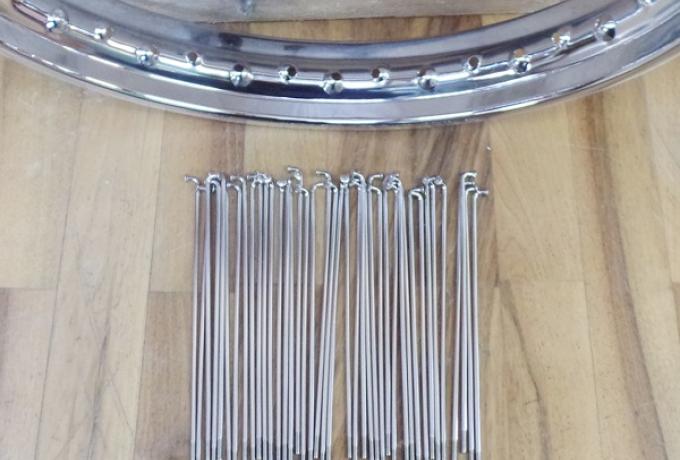 Triumph T140 Rim Rear British Chrome 19 x 2.15 WM3 40 + Spoke Stainless Steel Nipple Nickel Plated B