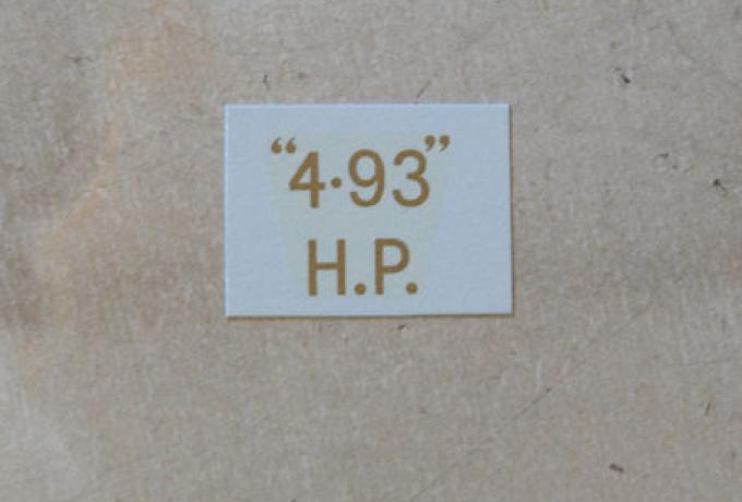 BSA "4.93" H.P. Abziehbild für Nummertafel hinten 1927-32