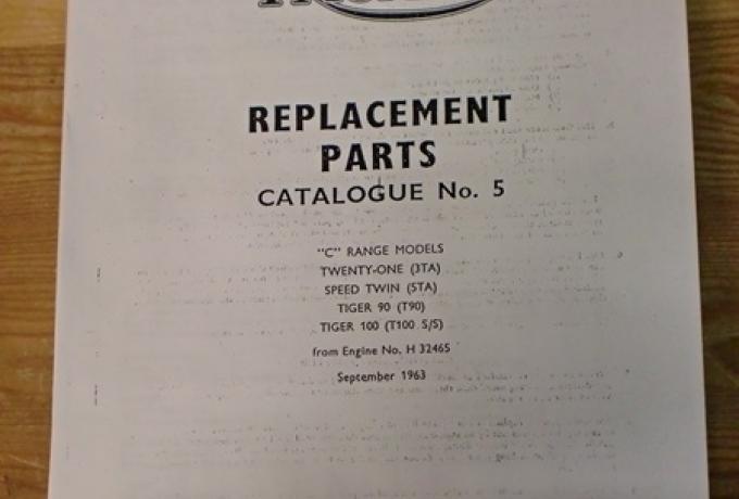 Triumph Replacement Parts Catalogue No.5, Kopie