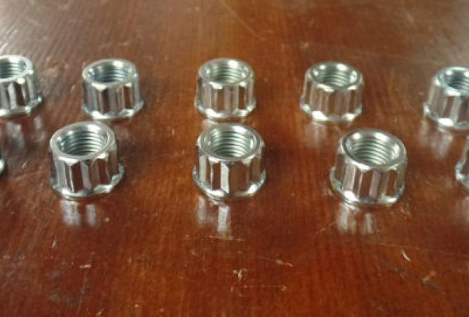 Triumph Cylinder Base Nut T120 UNF Thread. 3/8, 24Tpi. / Set of 10