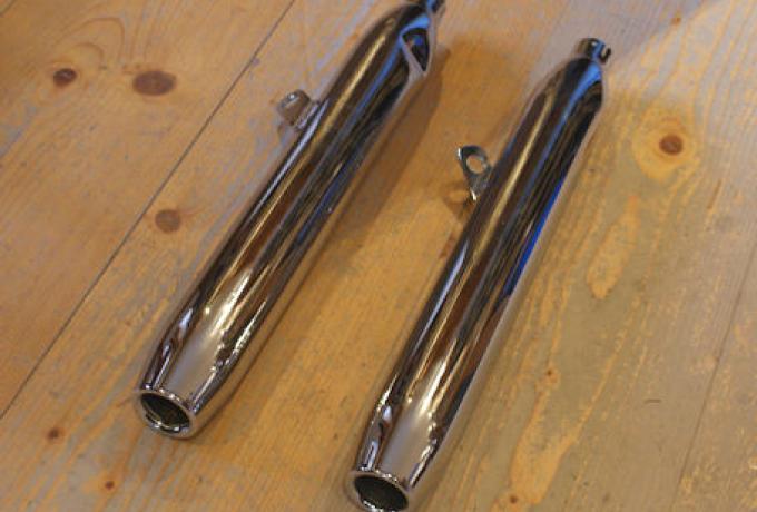 Royal Enfield Meteor, M. Minor 1 1/2" - 38mm 500/750cc Sw. Arm Silencer from 1958- on /Pair