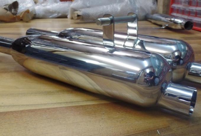 Triumph T90, T100R, T100S, 3TA, T21, 5TA, T100SS, Auspufftöpfe 1 3/8" Paar