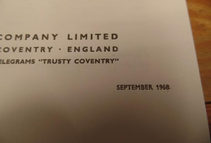 Triumph Parts Book No10 T100 1969