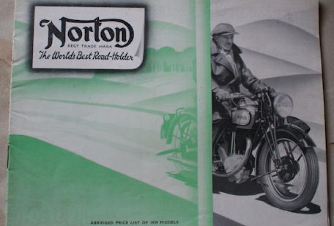 Norton "Abridged Price List of 1939 Models" 