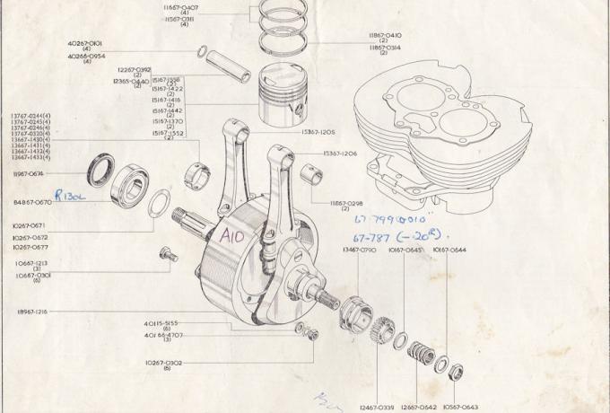 BSA Crankshaft Oilpump Worm Drive A7/A10