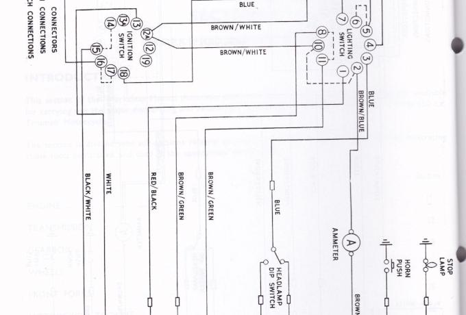 Wiring Diagram Triumph 6T, TR6, T120 1963-70