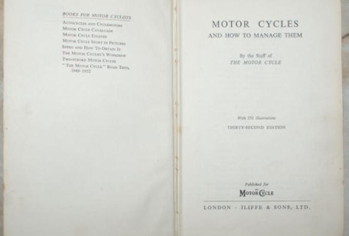 Motor Cycles and how to manage them, 32nd Edition, Book