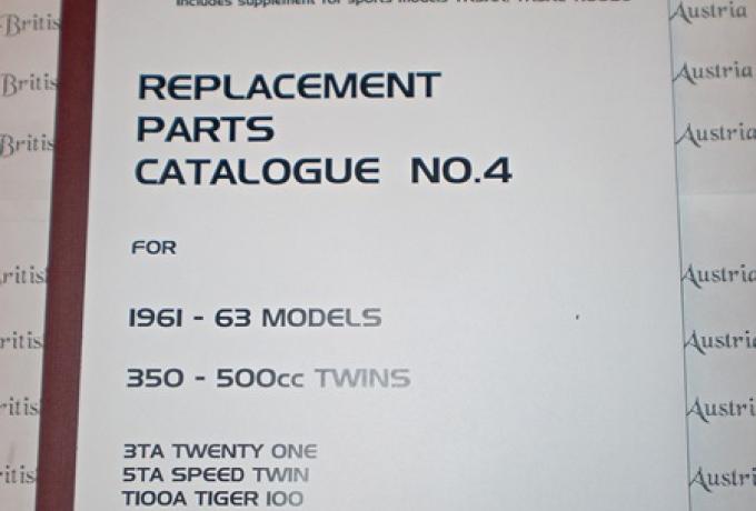 Triumph Parts Book  No 4 3TA/5TA 1961-63