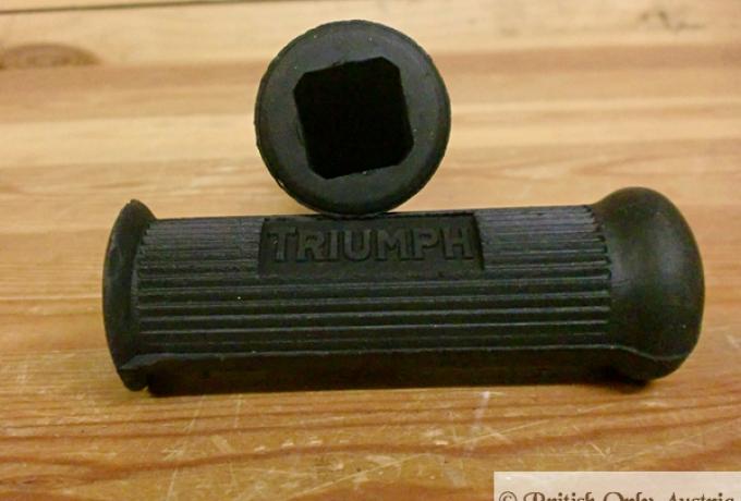Triumph Footrest Rubbers rear with Logo / Pair closed end