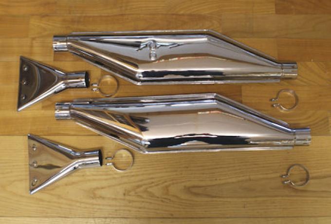BSA Sloper Twinport OHV Silencer and Fishtail /Pair