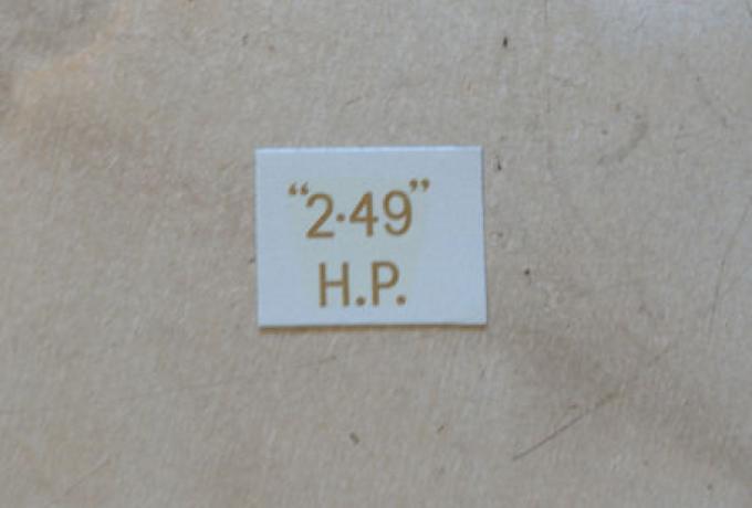 BSA "2.49" H.P. Transfer for rear Number Plate 1927-36