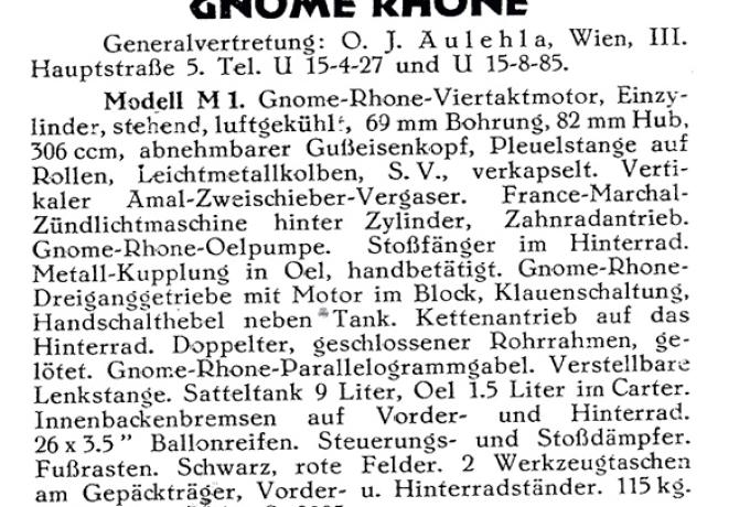 Gnome et Rhone Type MI  306 cc ca. 1930