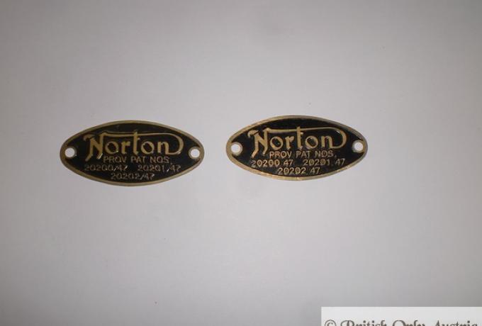 Norton Patentplatte / Paar, NOS