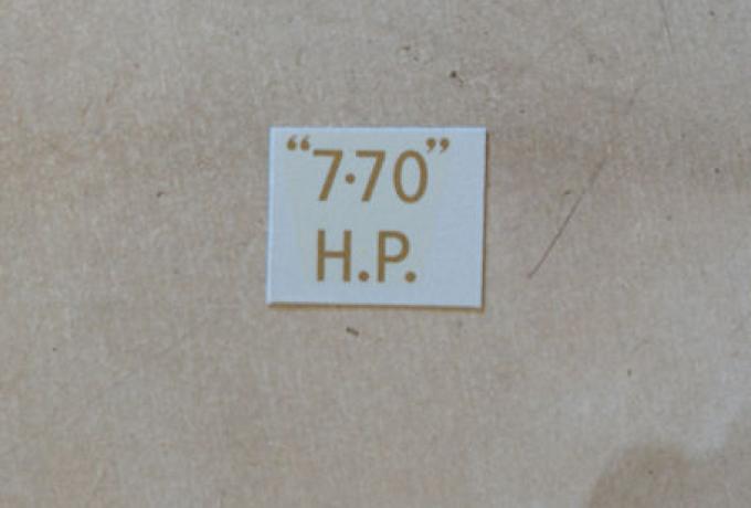 BSA "7.70" H.P. Abziehbild für Nummertafel hinten 1927-31