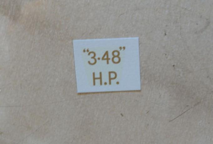 BSA "3.48" H.P. Abziehbild für Nummertafel hinten 1927-36