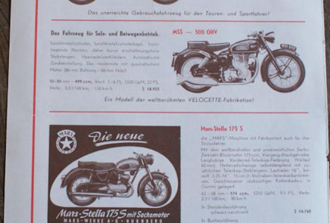 Prospekt, "Die unerreichten Norton Royal Enfield Velocette"