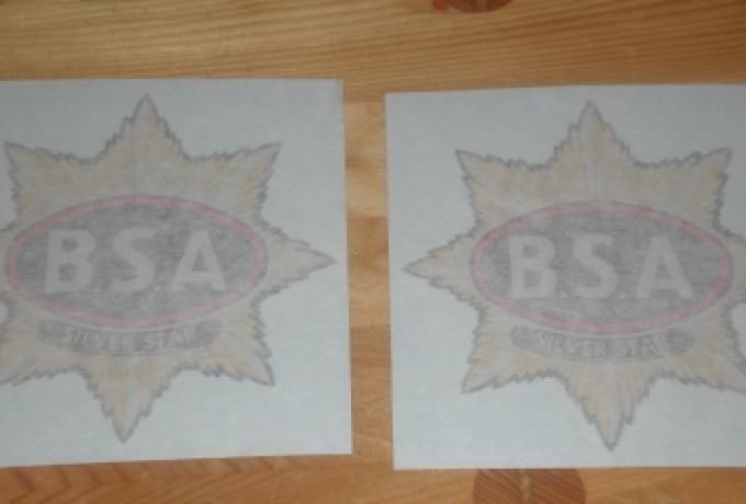 BSA Silver Star Tank Transfers pre 1939 /Pair