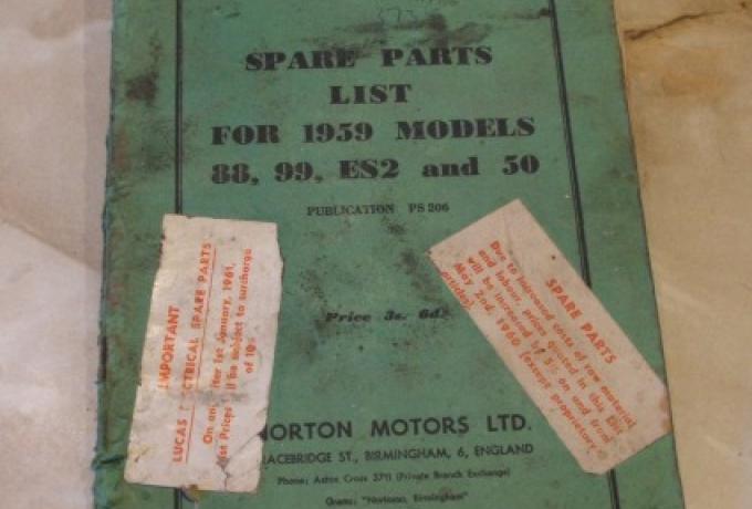 Norton Spare Parts List for 1959 Mod.