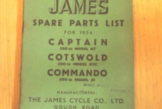 James Spare Parts List / Teilebuch