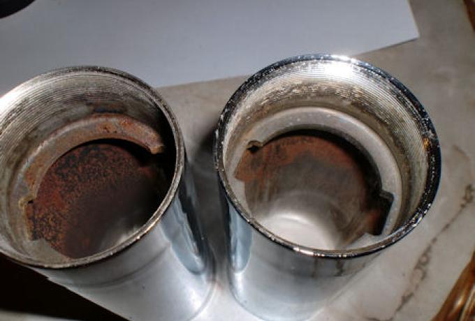 BSA/Ariel Gabelsimmering Halter/Chromhülsen/Gabelhülsen /Paar  A10, A7, B31, B34, B44 A50 A65 -1967 