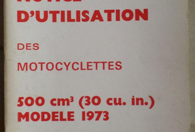 Notice D'utilisation des Motocyclettes - Owner Handbook 1973