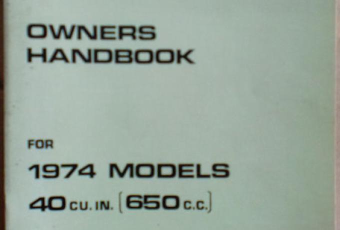 Owners Handbook for Triumph 1974