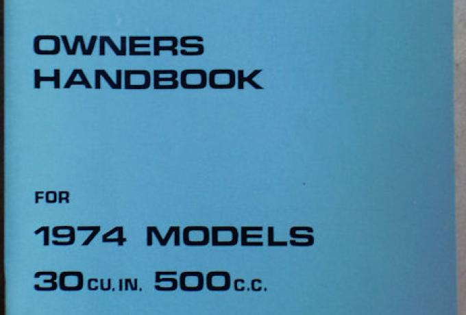 Owners Handbook for Triumph 1974 USA Edition