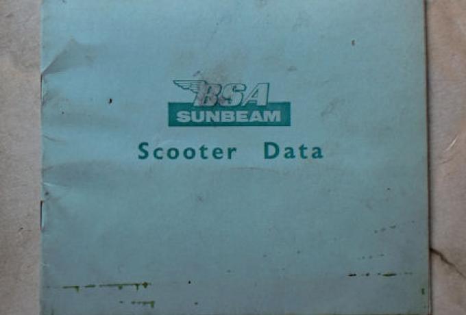 BSA Sunbeam Scooter Data, small Booklet