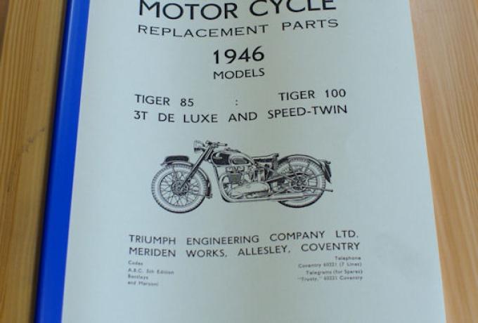 Triumph Parts Book, Teilebuch 1946 Tiger 85 Tiger 100