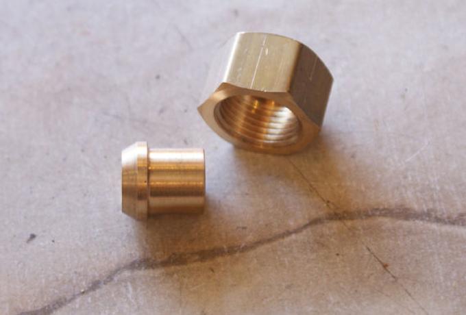 Brough Superior Oil Pipe Ferrule with Nut 3/8"