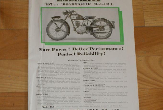 Excelsior 197 c.c. Roadmaster Model R.1. Brochure