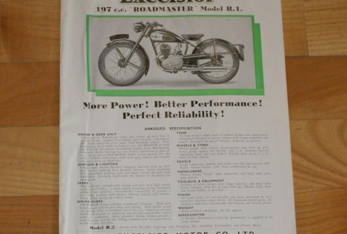 Excelsior 197 c.c. Roadmaster Model R.1. Prospekt