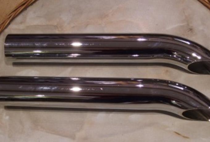 End Tail Pipe Curved, BSA, Rudge, Ariel, AJS /Pair