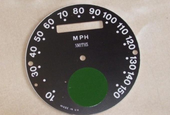 Tachometer Ziffernblatt Plastik Smiths 10-150 mph