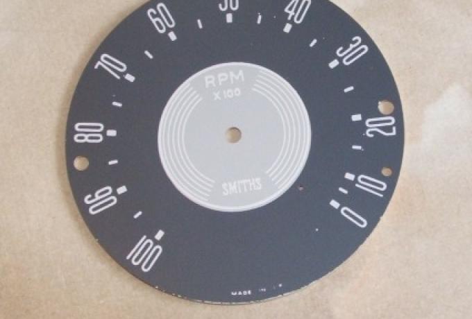 Revcounter/Tacho Face Plastic Smiths 0-10.000 rpm