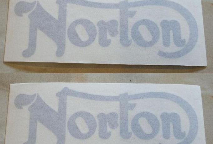 Norton Sticker for Tank (Commando 750/850), Silver /Pair
