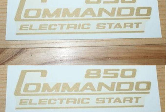 Norton Commando 850 Seitendeckel Abziehbild, Gold /Paar