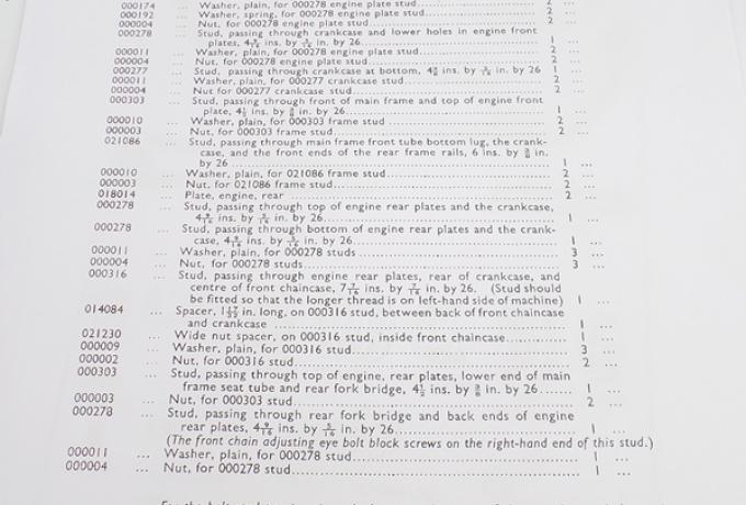 Matchless Super Clubman G9 1955  spares Catalogue Copy