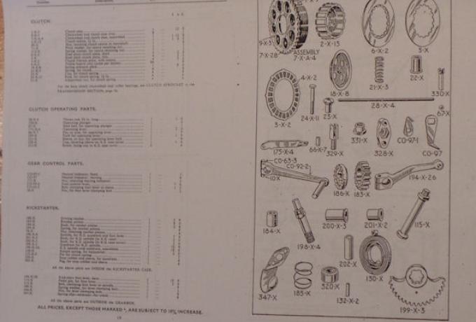 Matchless G3L 1941 Parts Book Photocopy