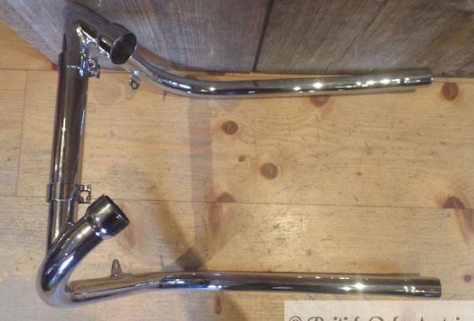 Triumph Auspuff Rohre T120 650ccm 1 1/2" -38mm 1969-70 / Set komplett