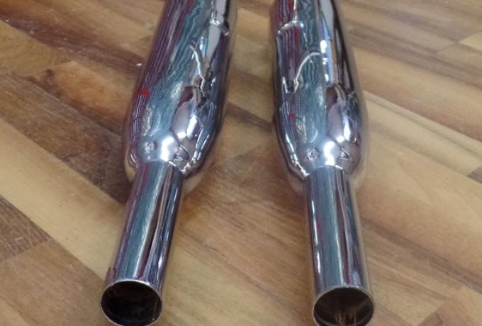 Triumph T90, T100R, T100S, 3TA, T21, 5TA, T100SS, Auspufftöpfe 1 3/8" Paar
