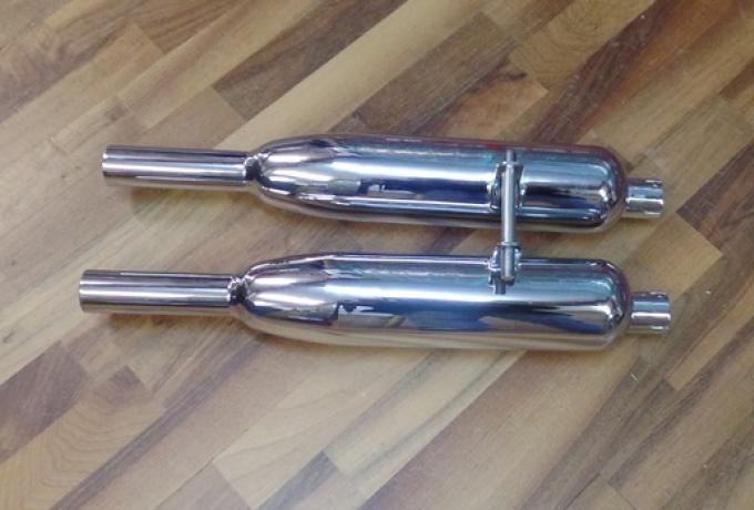 Triumph T90, T100R, T100S, 3TA, T21, 5TA, T100SS, Auspufftöpfe 1 3/8" Paar