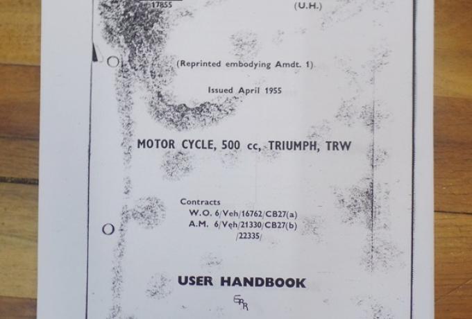 Triumph TRW 500cc Handbuch 1955 Kopie