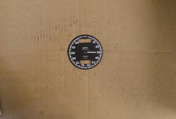 Tachometer Ziffernblatt Plastik Smiths 10-120 mpH