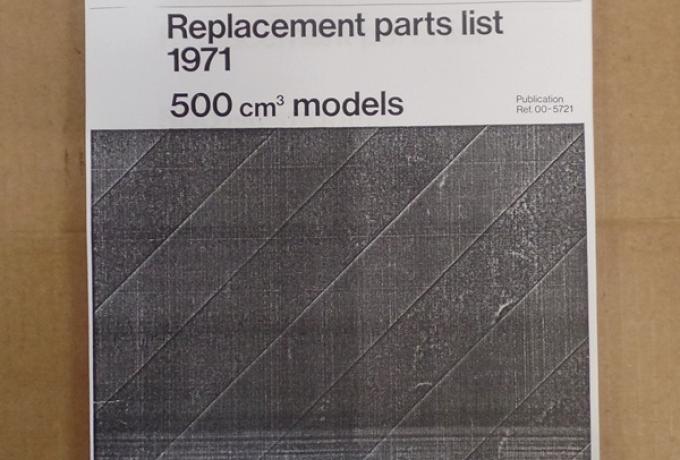 BSA Replacement Parts Liste Copy 1971 500 Models