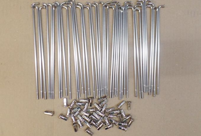 Norton Commando 1972-77 Speichen Niro Nippel Messing vernickelt Vorne 19" Set