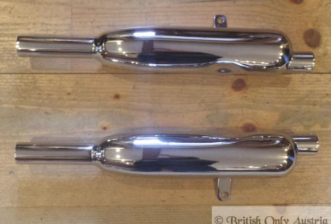 Triumph T90, T100R, T100S, 3TA, T21, 5TA, T100SS, Auspufftöpfe 1 3/8" Paar